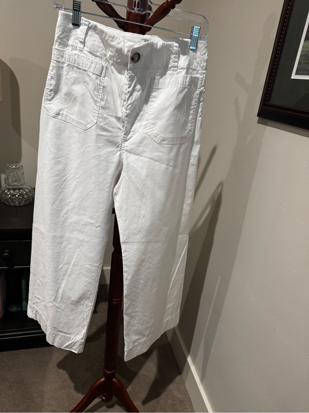 Maeve White Cotton Chinos - Straight Crop